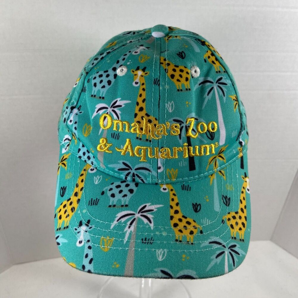 Omaha Zoo Aquarium Toddler Hat Teal Giraffe Palm Print J Hats Souvenir Cap